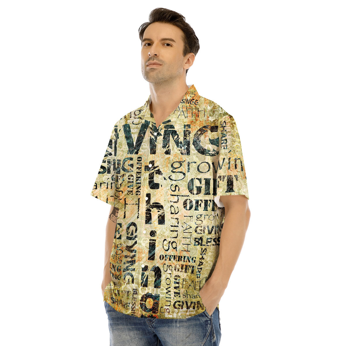 Religious Words Tithing And Giving Print Men's Hawaiian Shirt-grizzshop