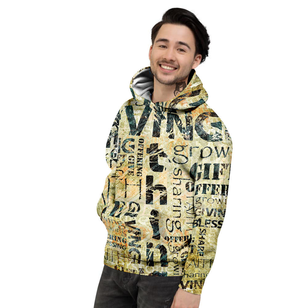 Religious Words Tithing And Giving Print Men's Hoodie-grizzshop