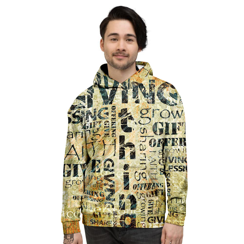 Religious Words Tithing And Giving Print Men's Hoodie-grizzshop