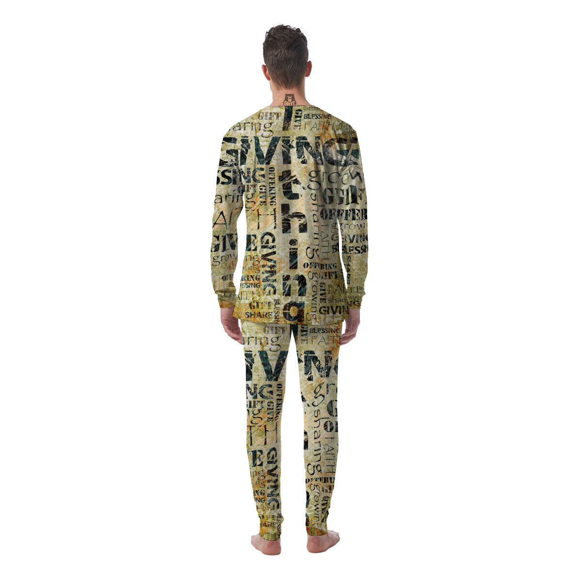 Religious Words Tithing And Giving Print Men's Pajamas-grizzshop