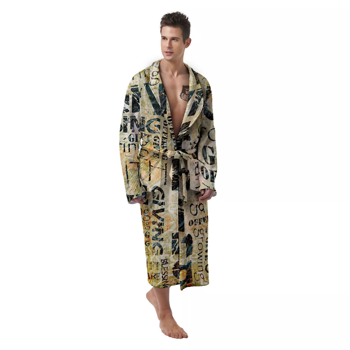 Religious Words Tithing And Giving Print Men's Robe-grizzshop