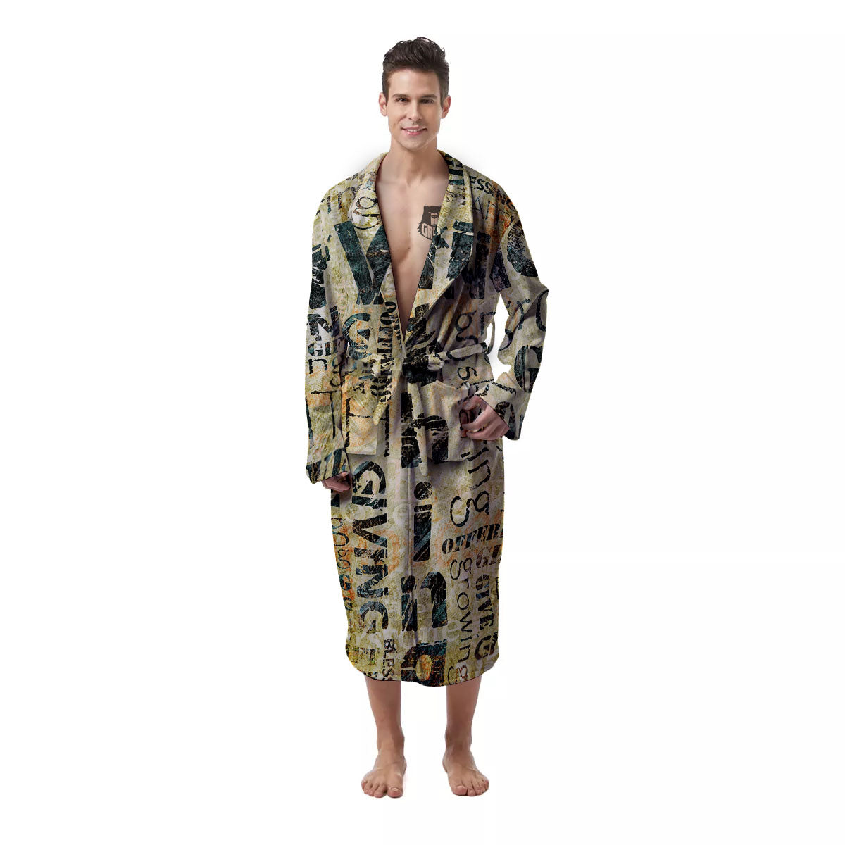 Religious Words Tithing And Giving Print Men's Robe-grizzshop