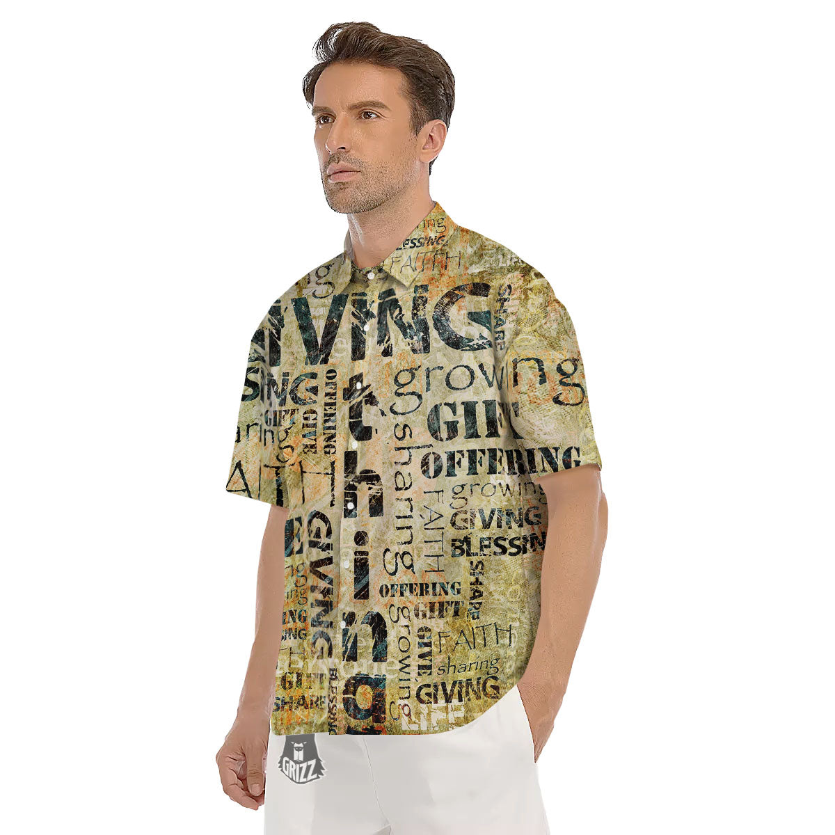 Religious Words Tithing And Giving Print Men's Short Sleeve Shirts-grizzshop