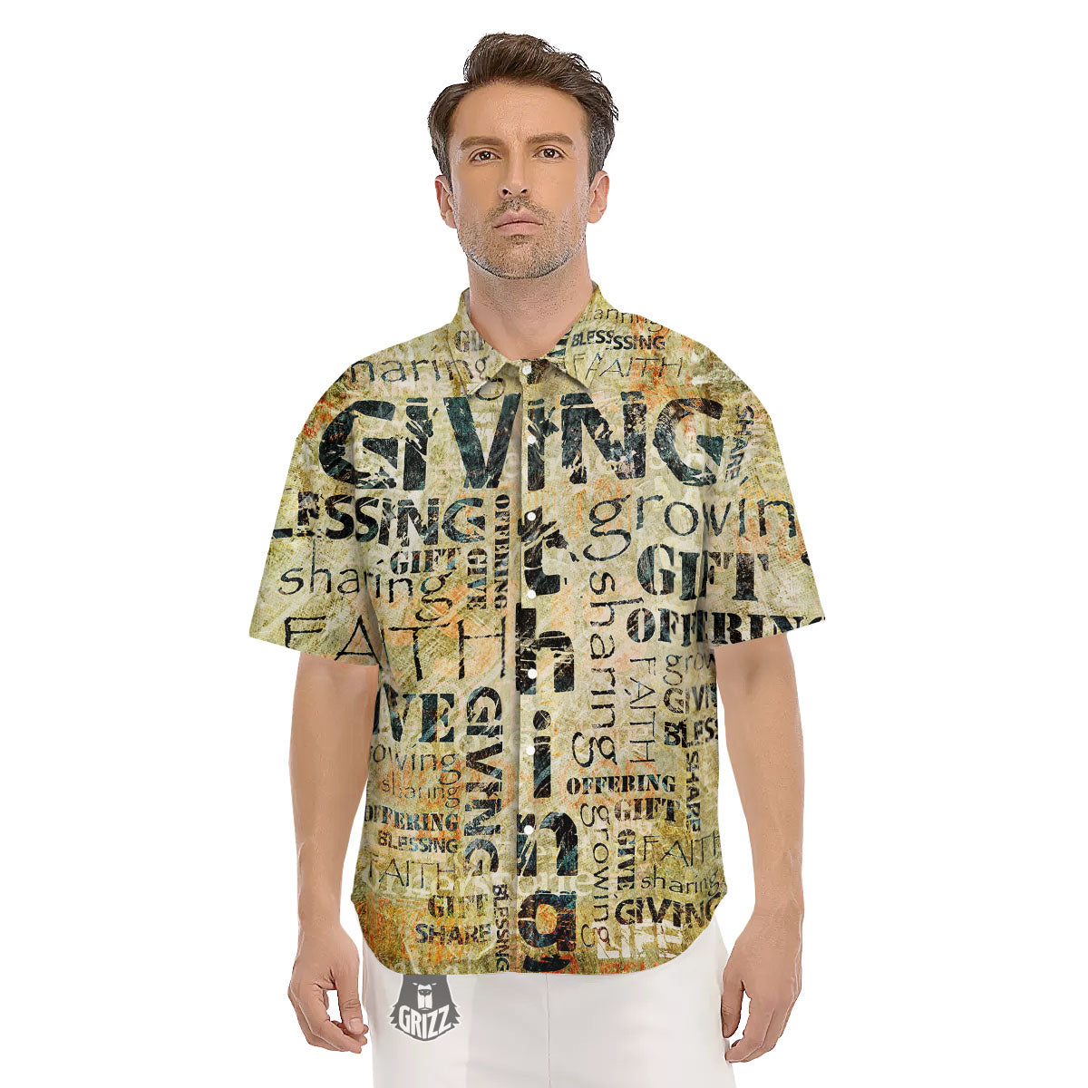 Religious Words Tithing And Giving Print Men's Short Sleeve Shirts-grizzshop