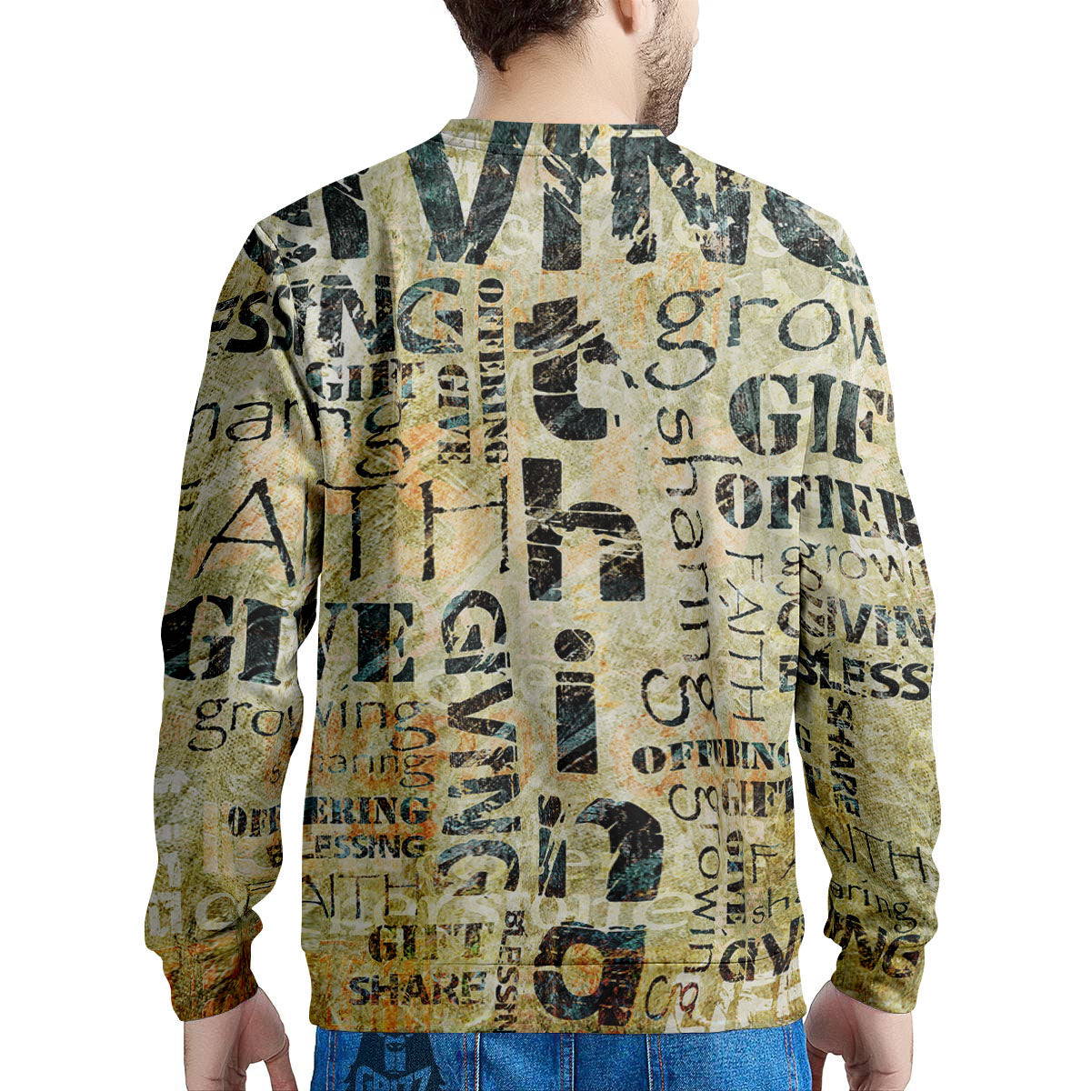 Religious Words Tithing And Giving Print Men's Sweatshirt-grizzshop