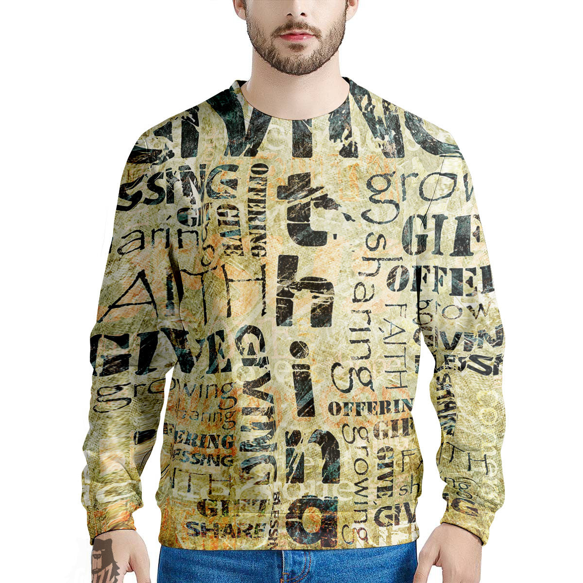 Religious Words Tithing And Giving Print Men's Sweatshirt-grizzshop