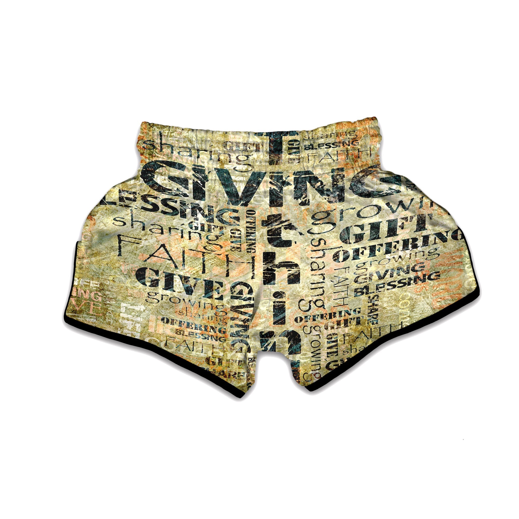 Religious Words Tithing And Giving Print Muay Thai Boxing Shorts-grizzshop