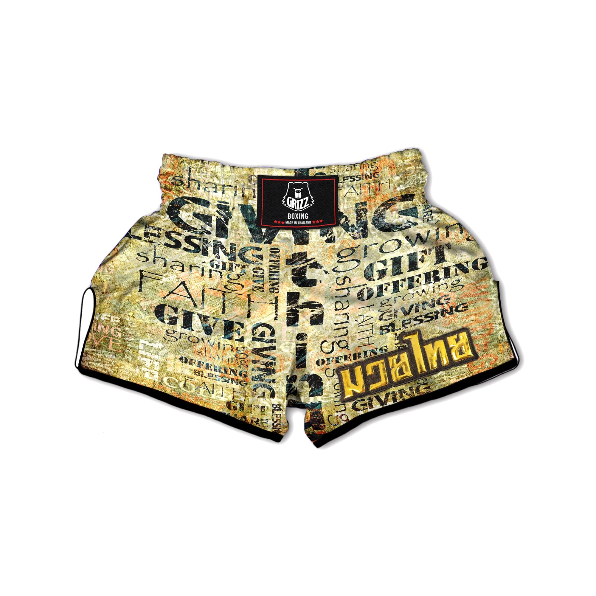 Religious Words Tithing And Giving Print Muay Thai Boxing Shorts-grizzshop