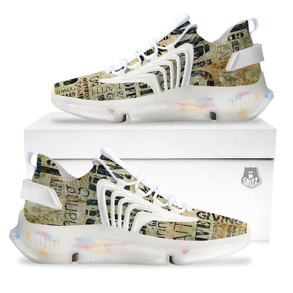 Religious Words Tithing And Giving Print White Gym Shoes-grizzshop
