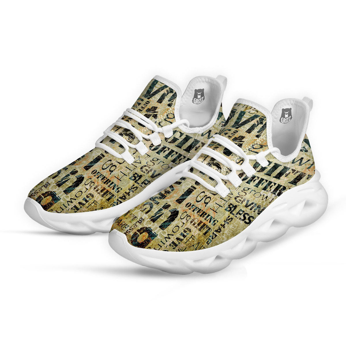 Religious Words Tithing And Giving Print White Running Shoes-grizzshop