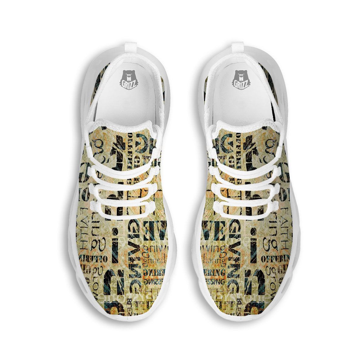 Religious Words Tithing And Giving Print White Running Shoes-grizzshop