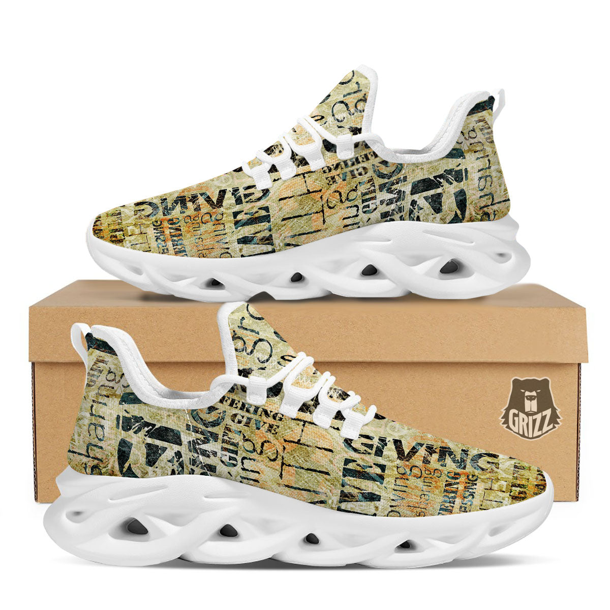 Religious Words Tithing And Giving Print White Running Shoes-grizzshop