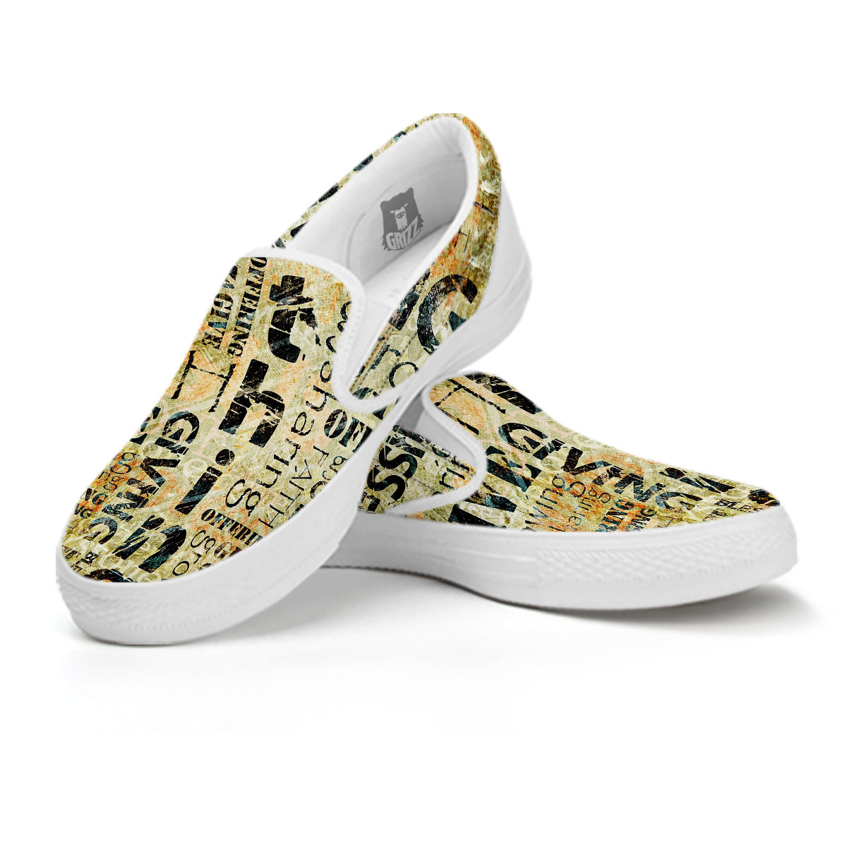Religious Words Tithing And Giving Print White Slip On Shoes-grizzshop