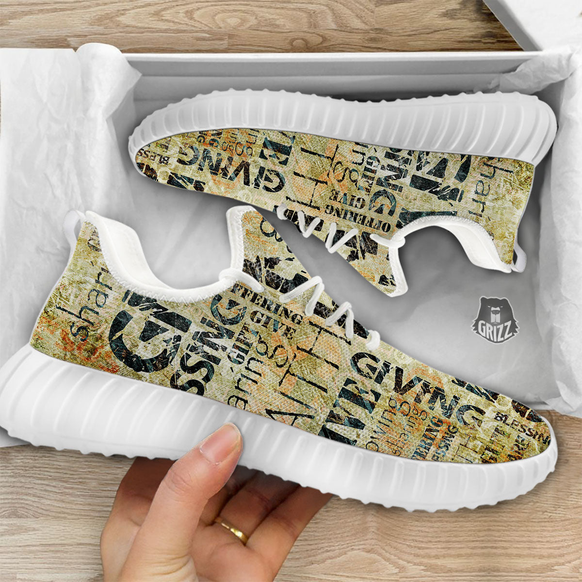 Religious Words Tithing And Giving Print White Walking Shoes-grizzshop
