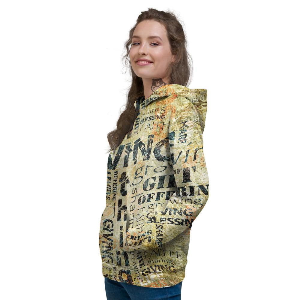 Religious Words Tithing And Giving Print Women's Hoodie-grizzshop