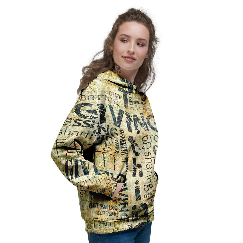 Religious Words Tithing And Giving Print Women's Hoodie-grizzshop