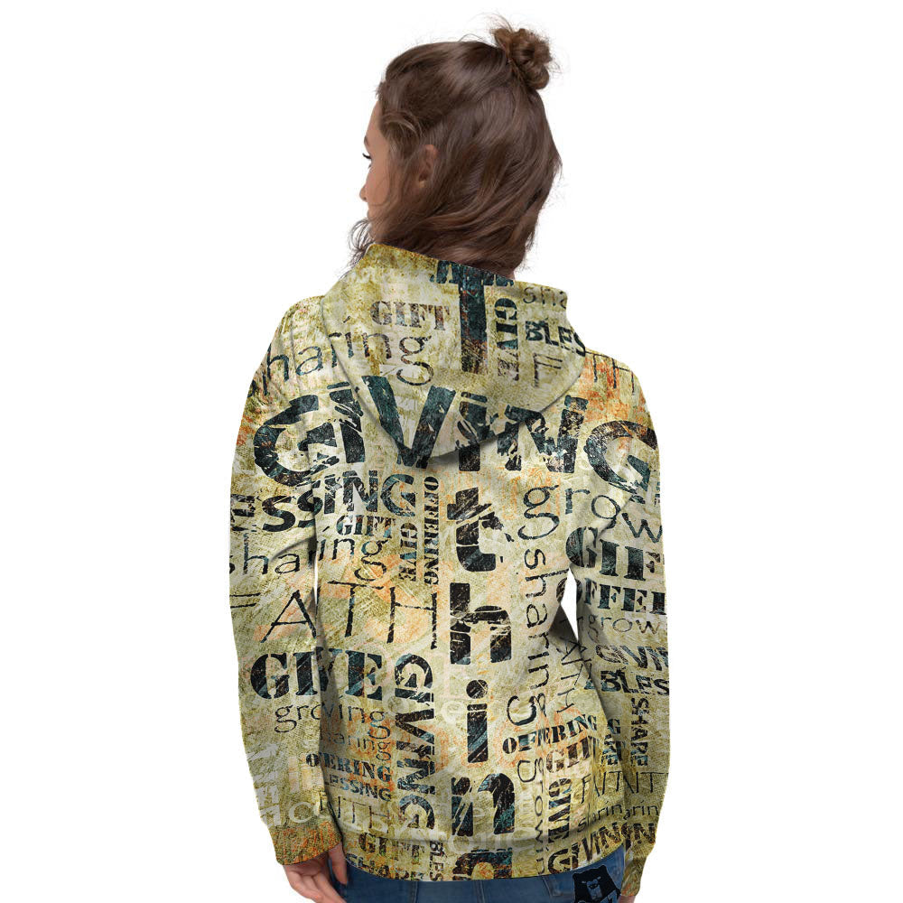Religious Words Tithing And Giving Print Women's Hoodie-grizzshop