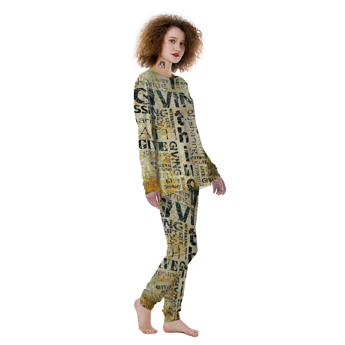 Religious Words Tithing And Giving Print Women's Pajamas-grizzshop