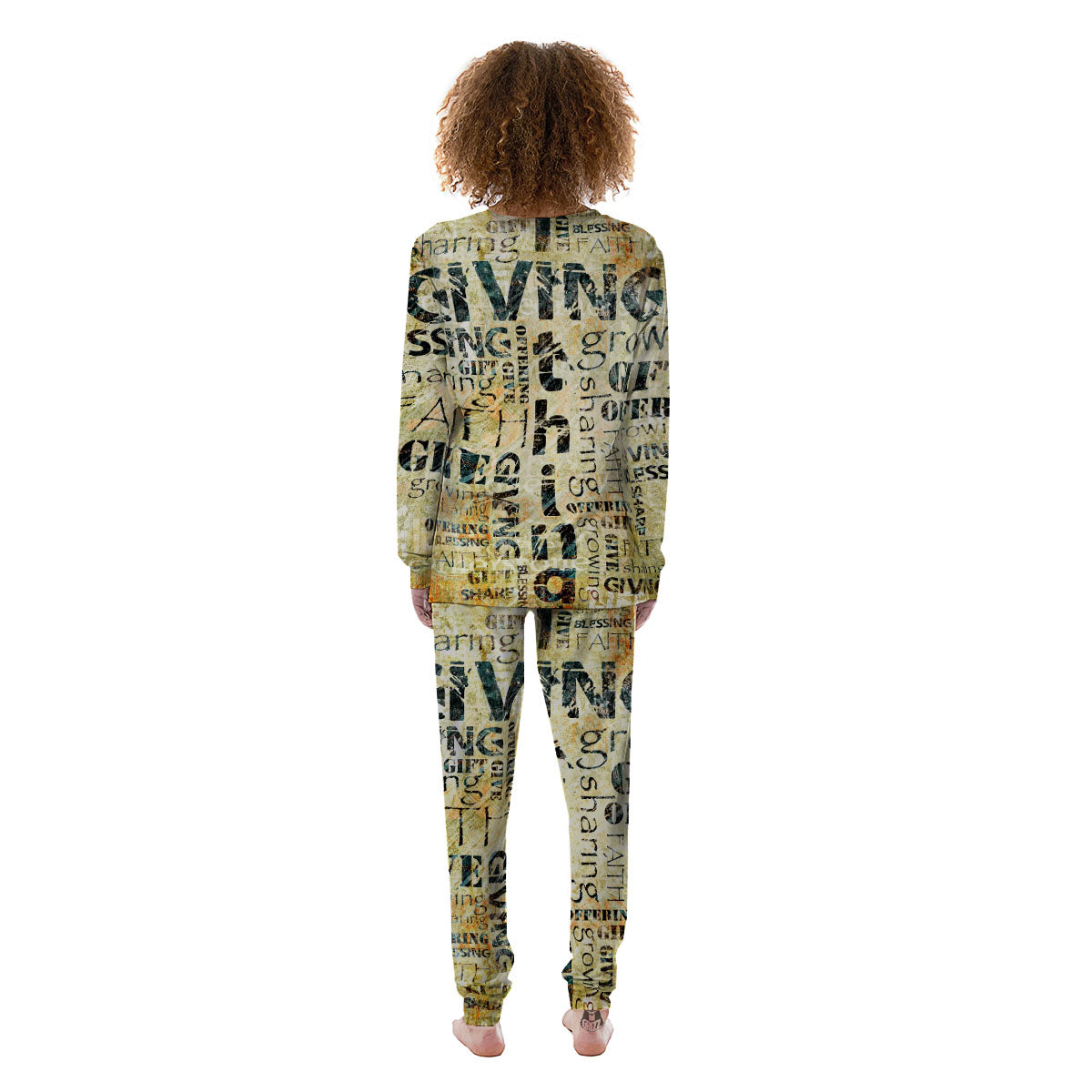 Religious Words Tithing And Giving Print Women's Pajamas-grizzshop