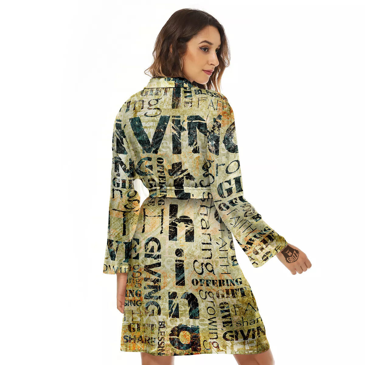 Religious Words Tithing And Giving Print Women's Robe-grizzshop