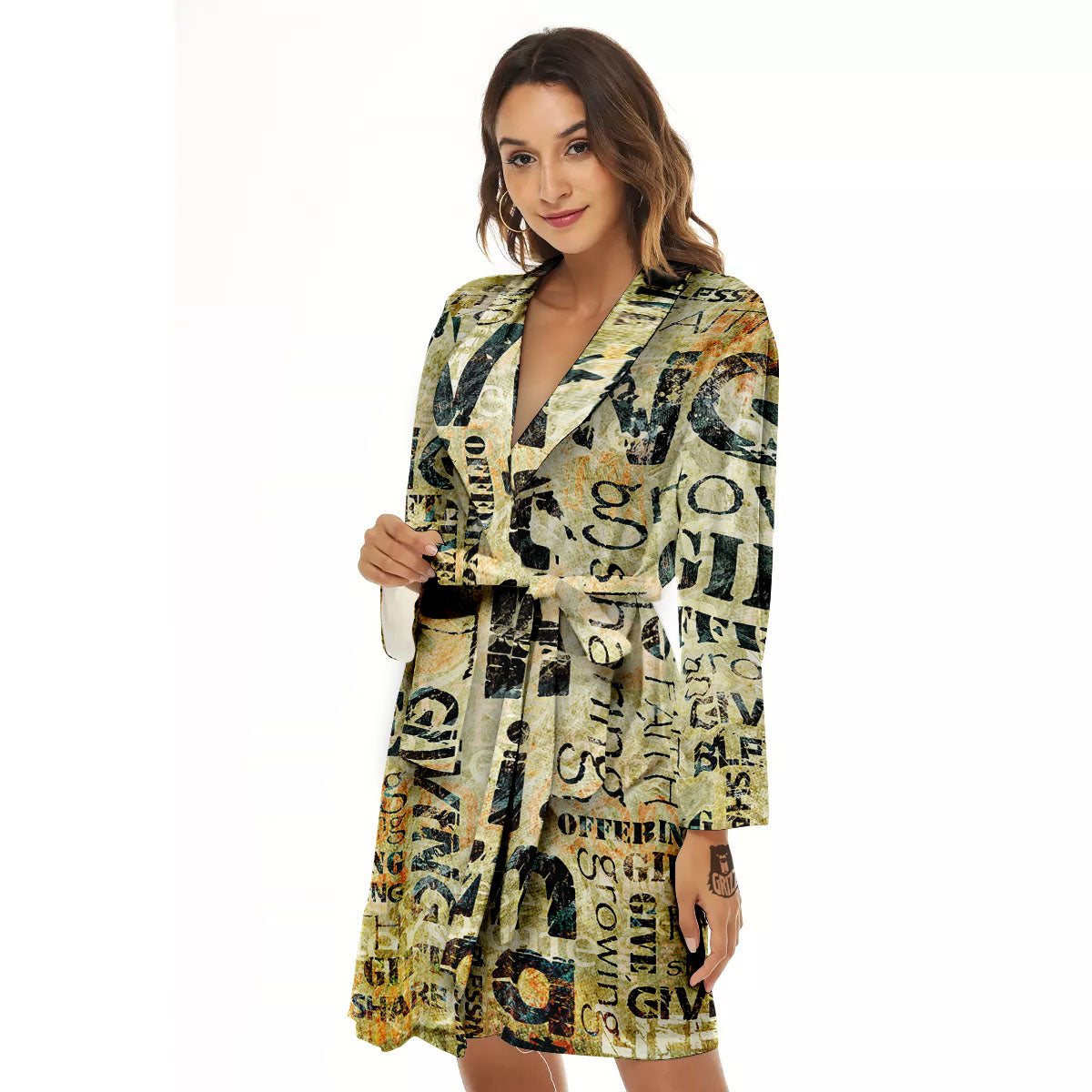 Religious Words Tithing And Giving Print Women's Robe-grizzshop