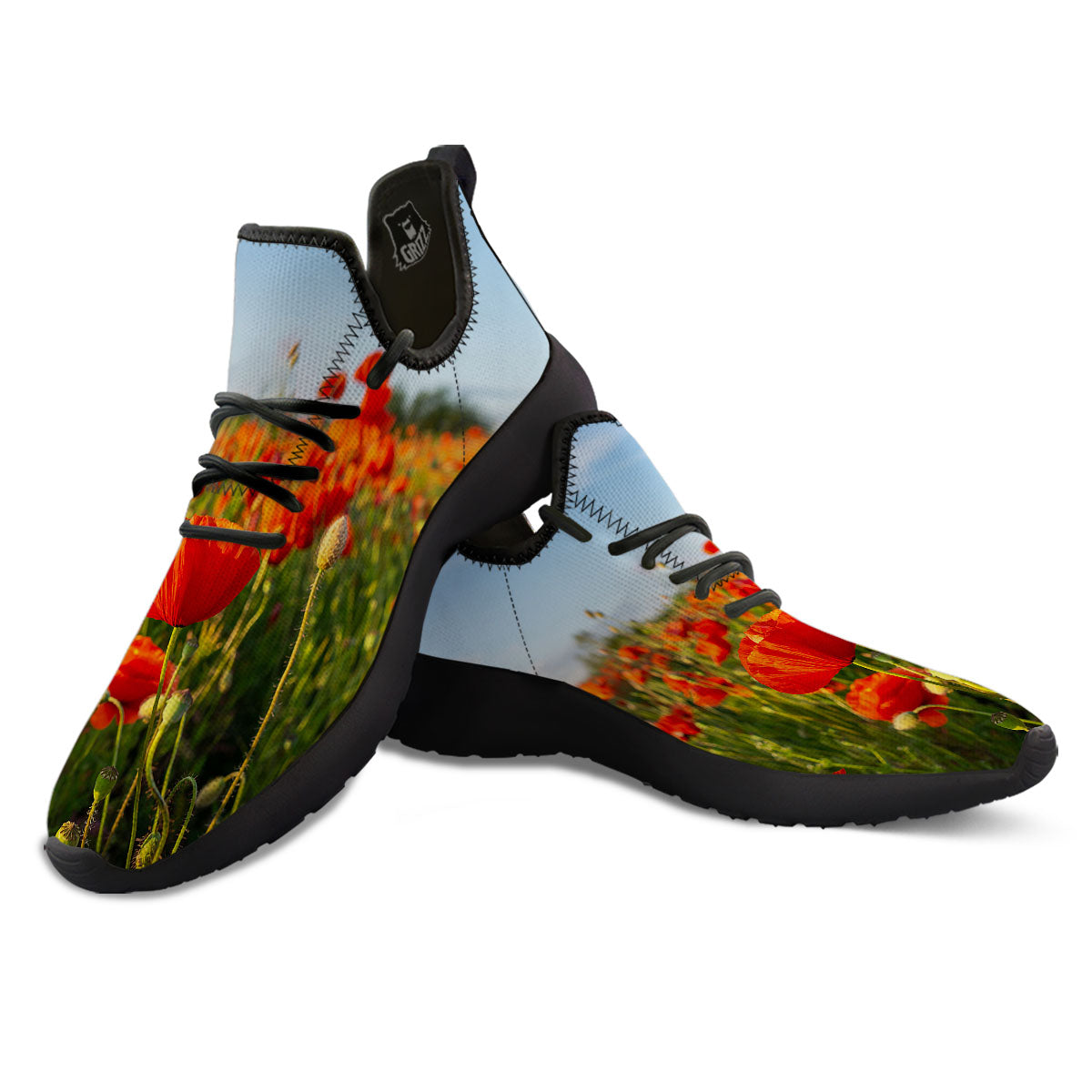 Remembrance Poppy Day Print Black Athletic Shoes-grizzshop