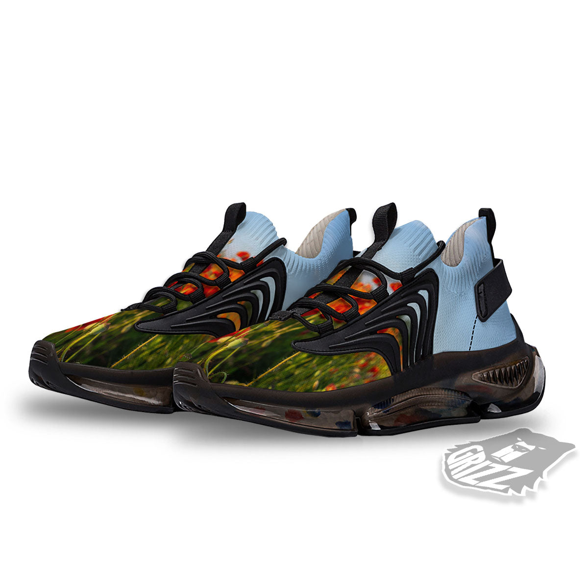 Remembrance Poppy Day Print Black Gym Shoes-grizzshop