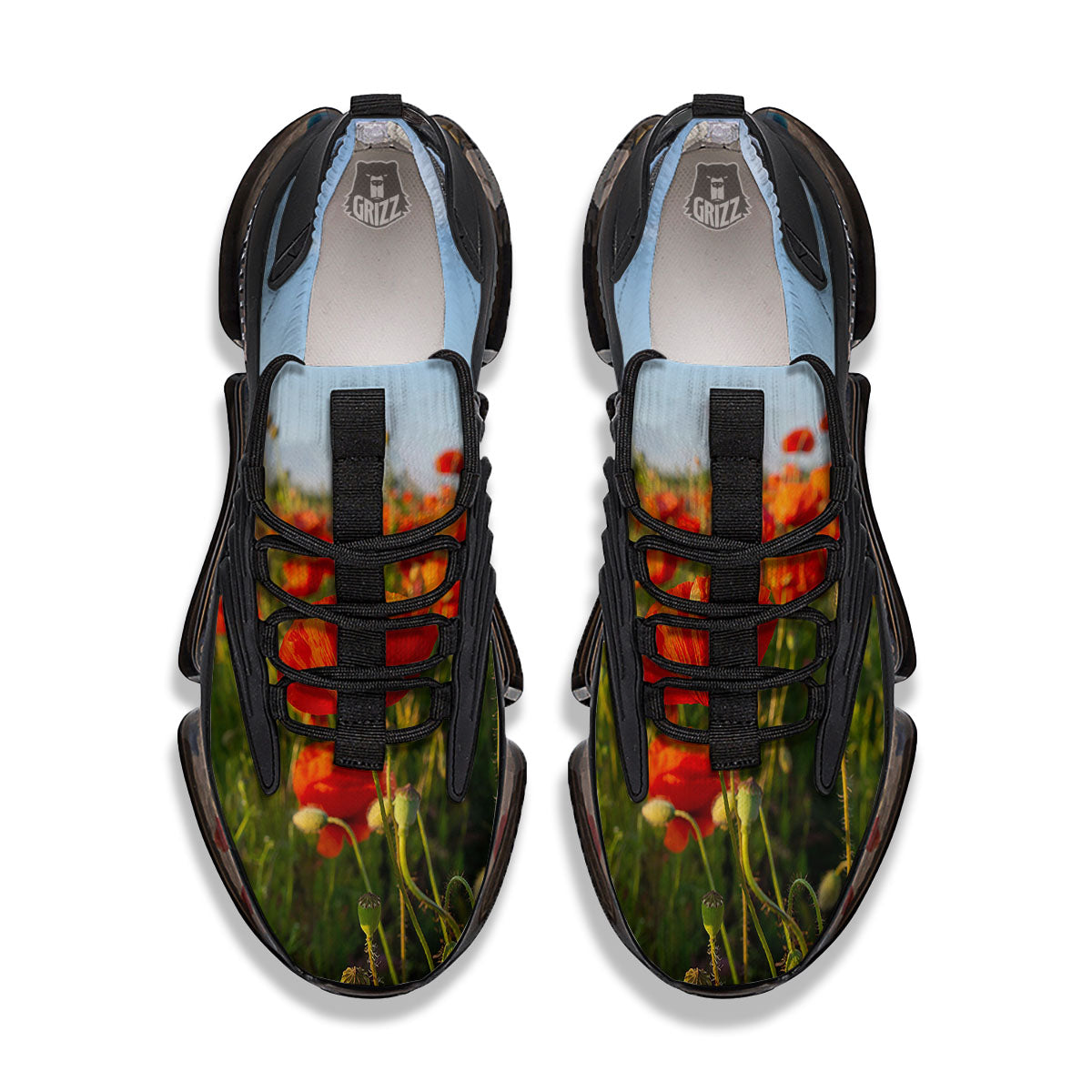 Remembrance Poppy Day Print Black Gym Shoes-grizzshop
