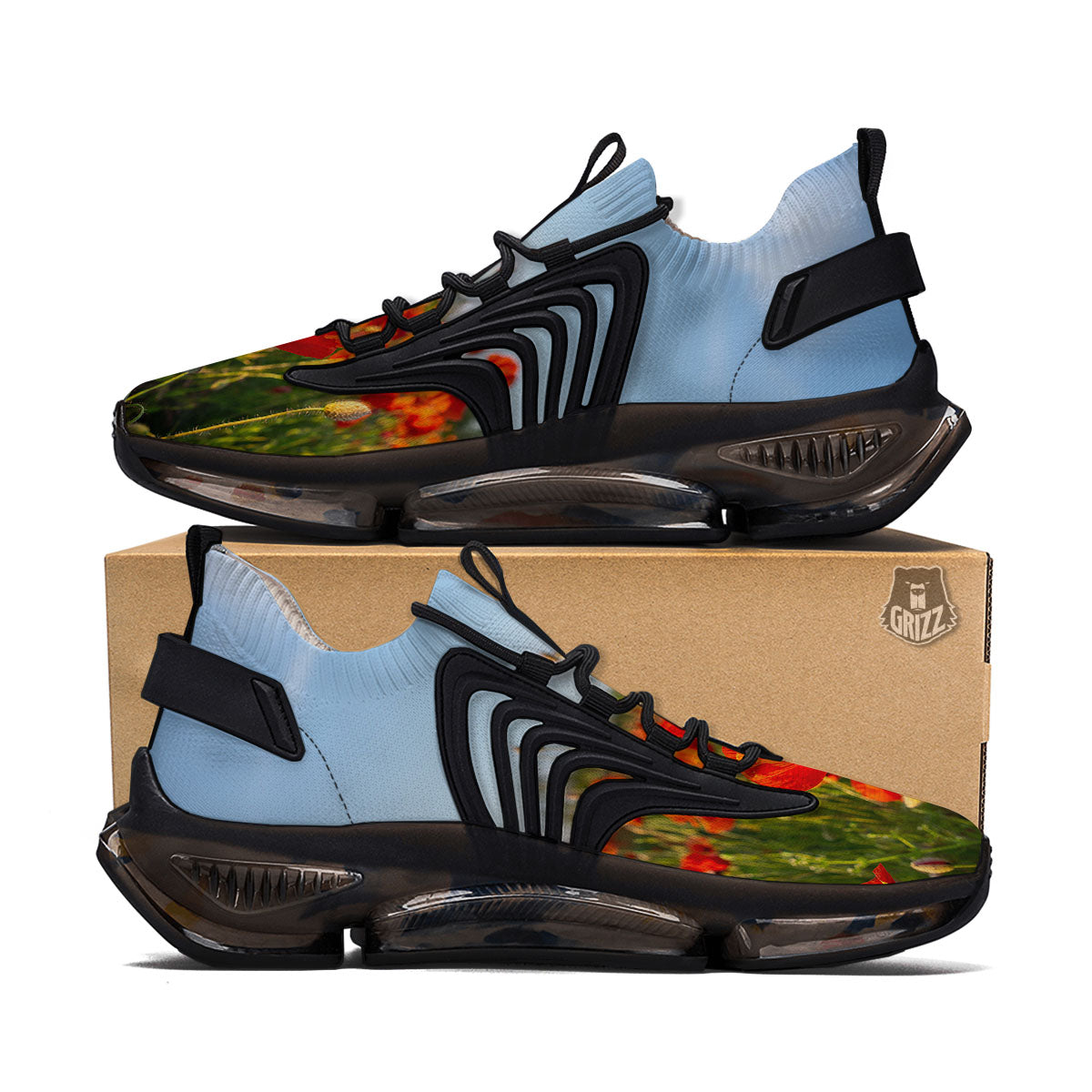 Remembrance Poppy Day Print Black Gym Shoes-grizzshop