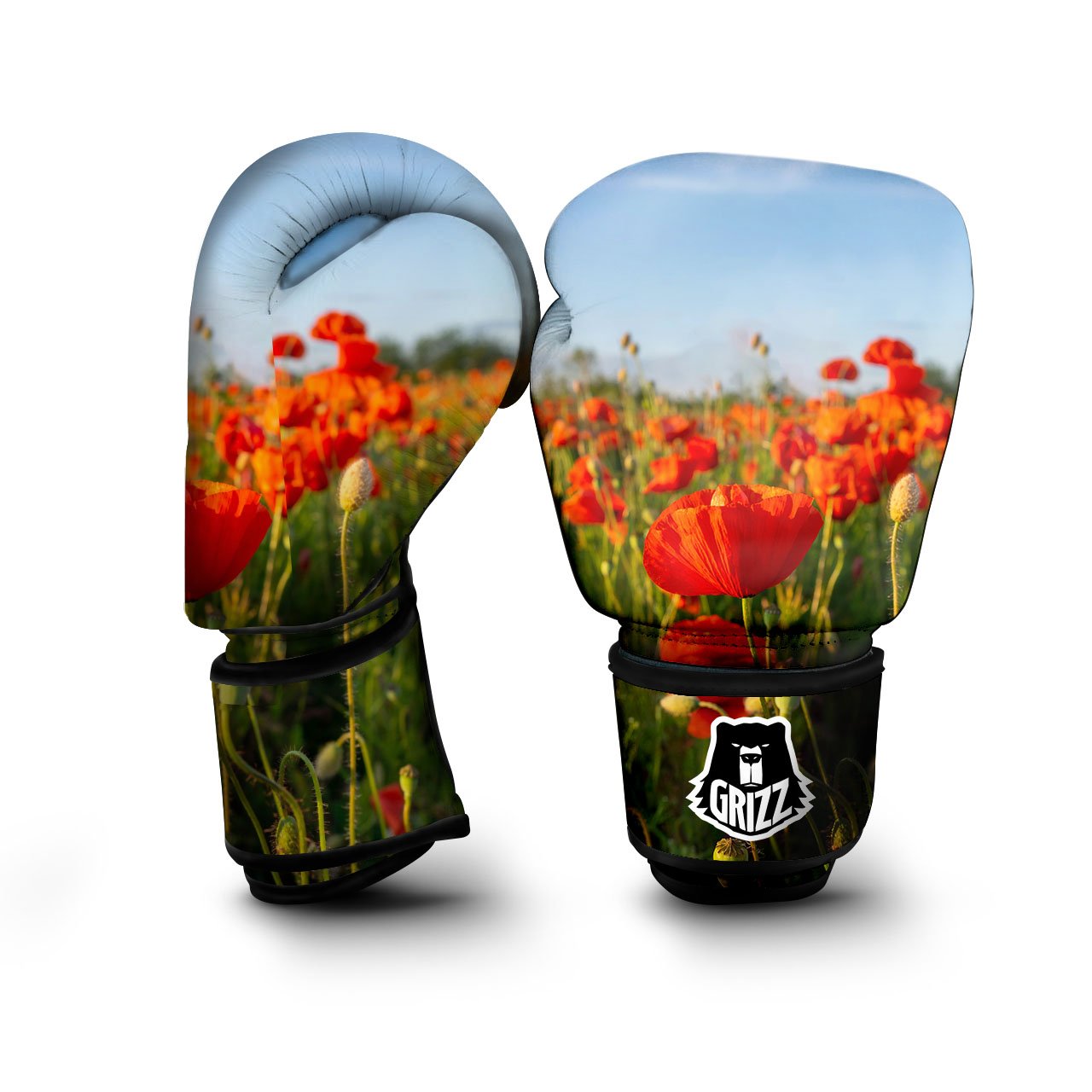 Remembrance Poppy Day Print Boxing Gloves-grizzshop