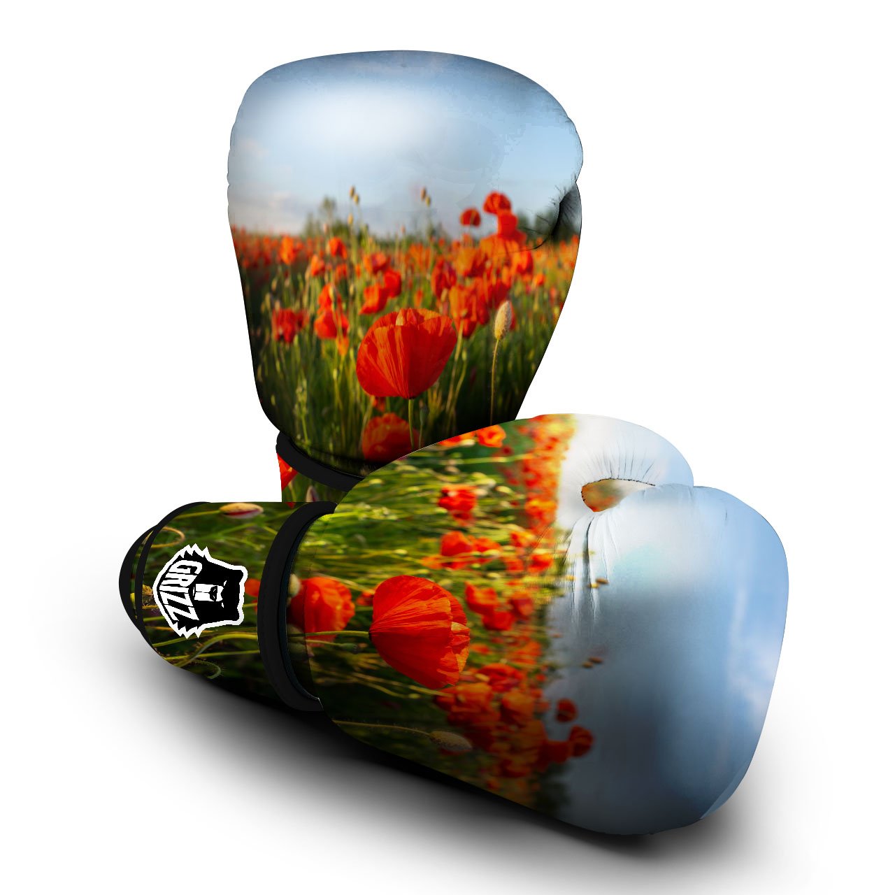 Remembrance Poppy Day Print Boxing Gloves-grizzshop