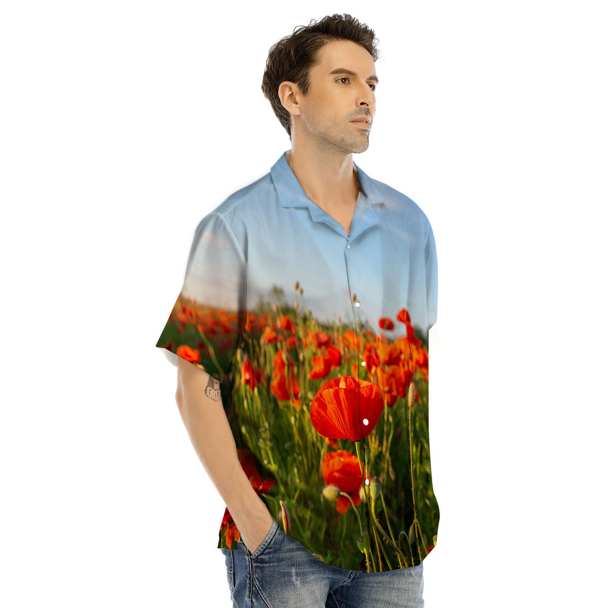 Remembrance Poppy Day Print Men's Hawaiian Shirt-grizzshop