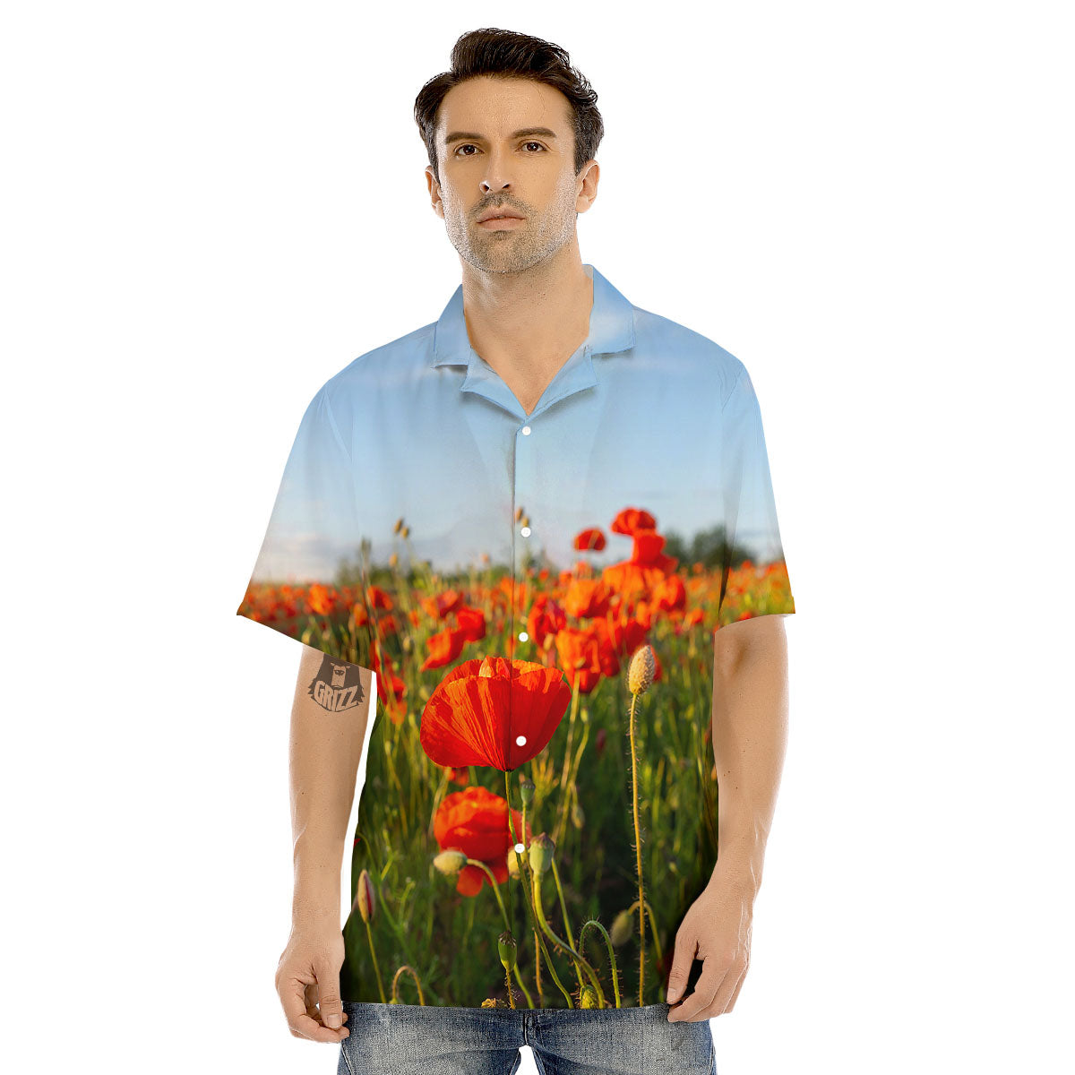 Remembrance Poppy Day Print Men's Hawaiian Shirt-grizzshop