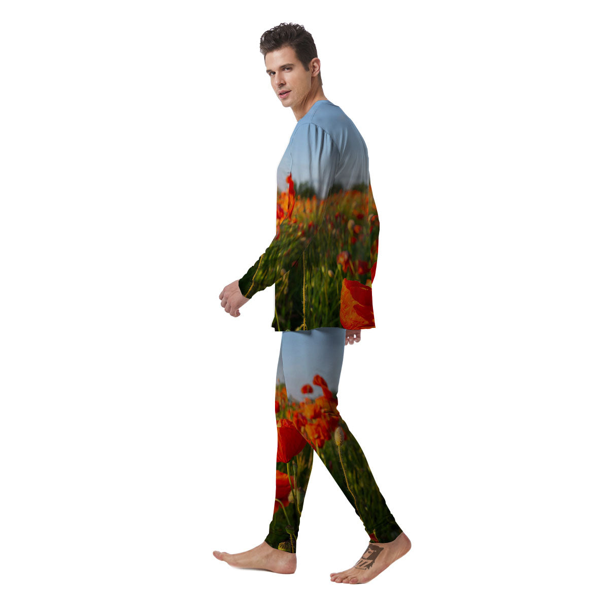 Remembrance Poppy Day Print Men's Pajamas-grizzshop
