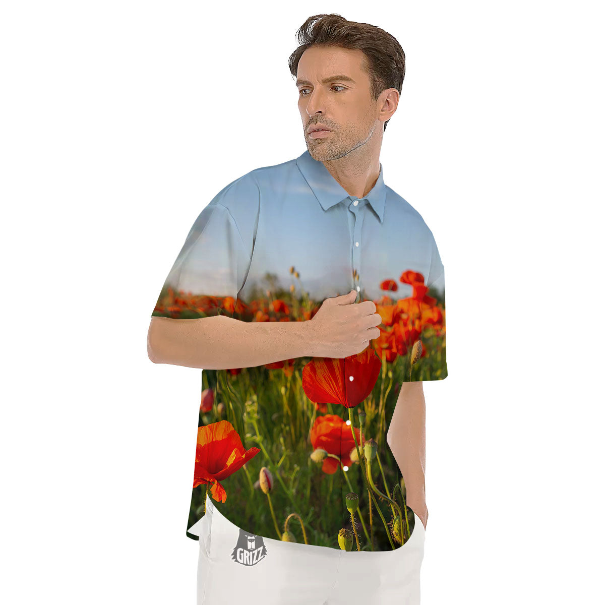 Remembrance Poppy Day Print Men's Short Sleeve Shirts-grizzshop