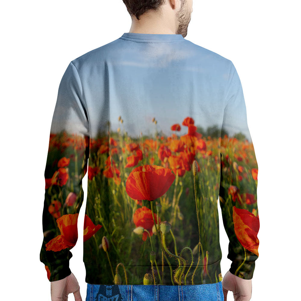 Remembrance Poppy Day Print Men's Sweatshirt-grizzshop