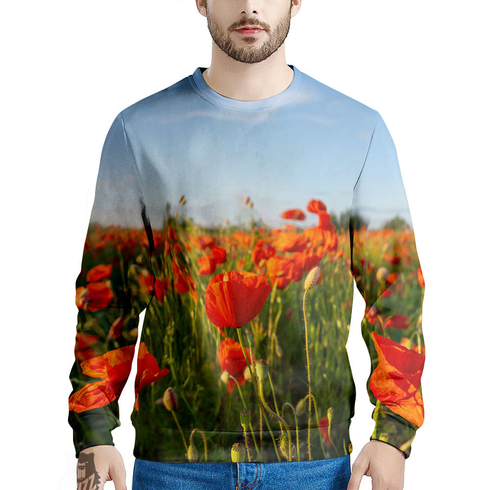 Remembrance Poppy Day Print Men's Sweatshirt-grizzshop
