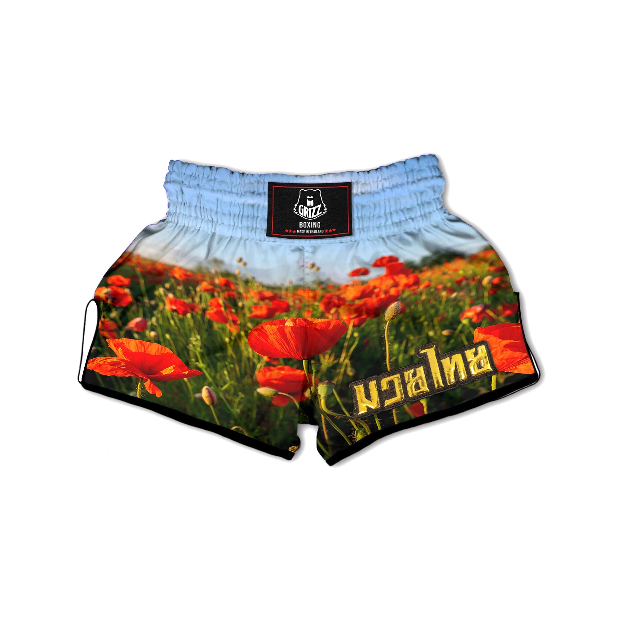 Remembrance Poppy Day Print Muay Thai Boxing Shorts-grizzshop