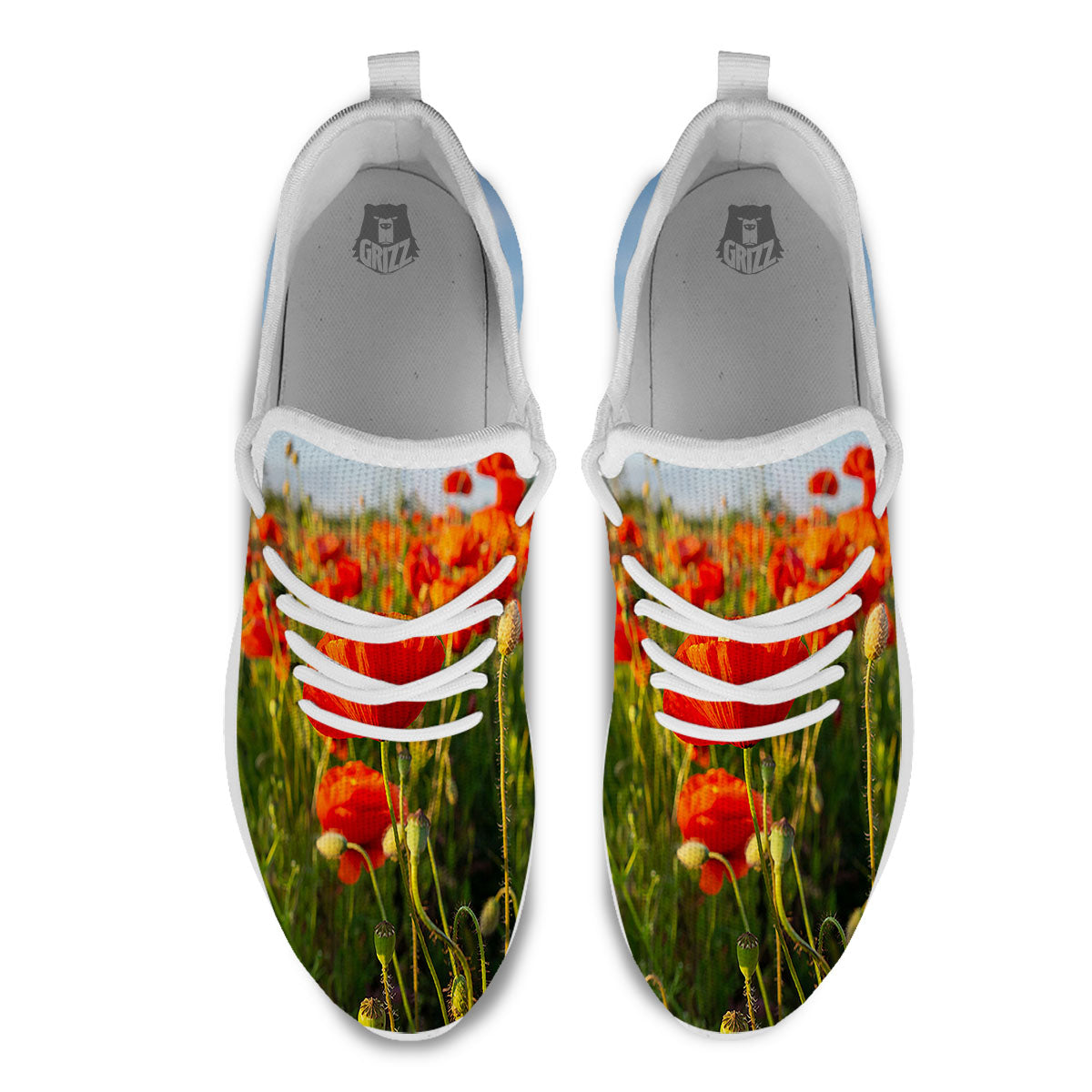 Remembrance Poppy Day Print White Athletic Shoes-grizzshop