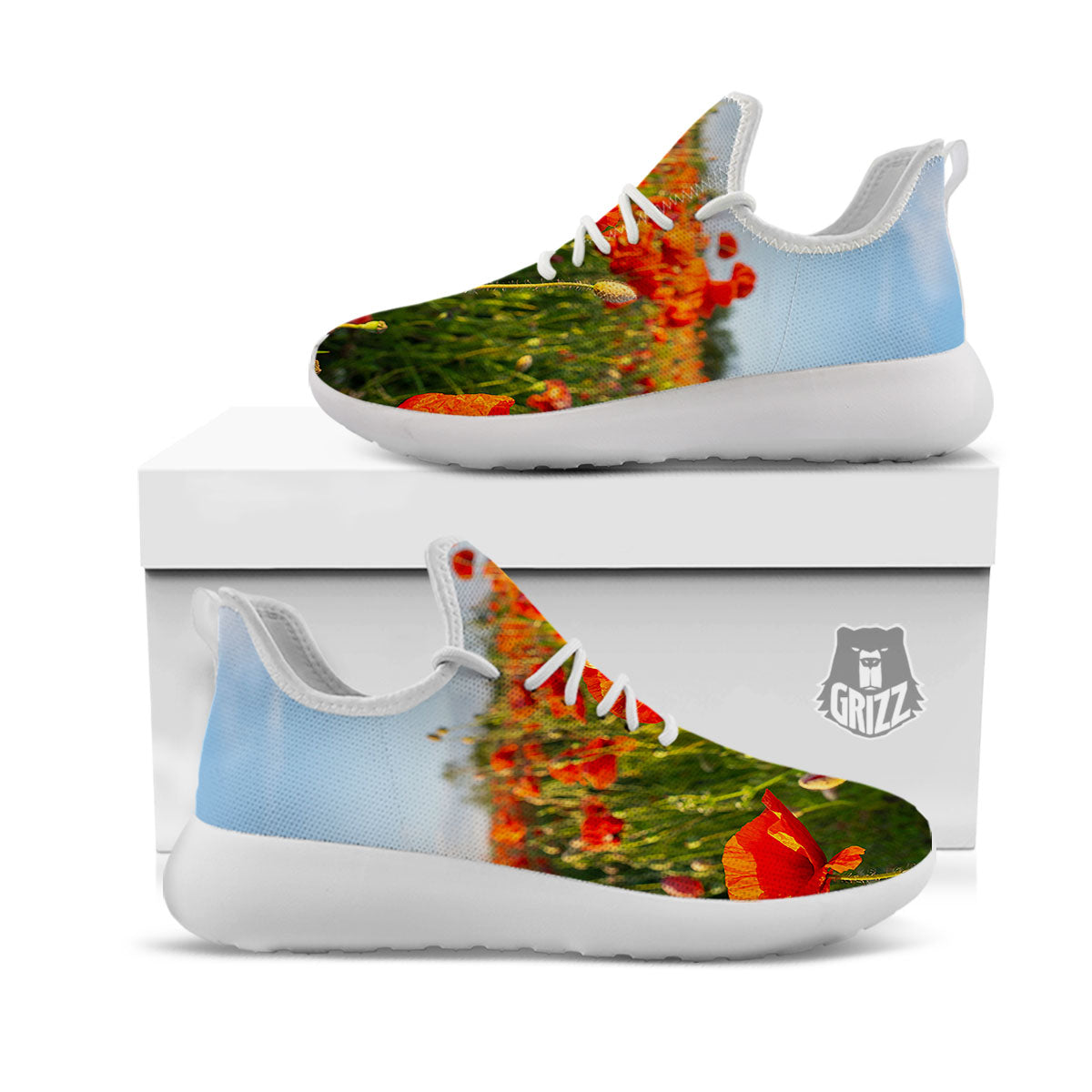 Remembrance Poppy Day Print White Athletic Shoes-grizzshop