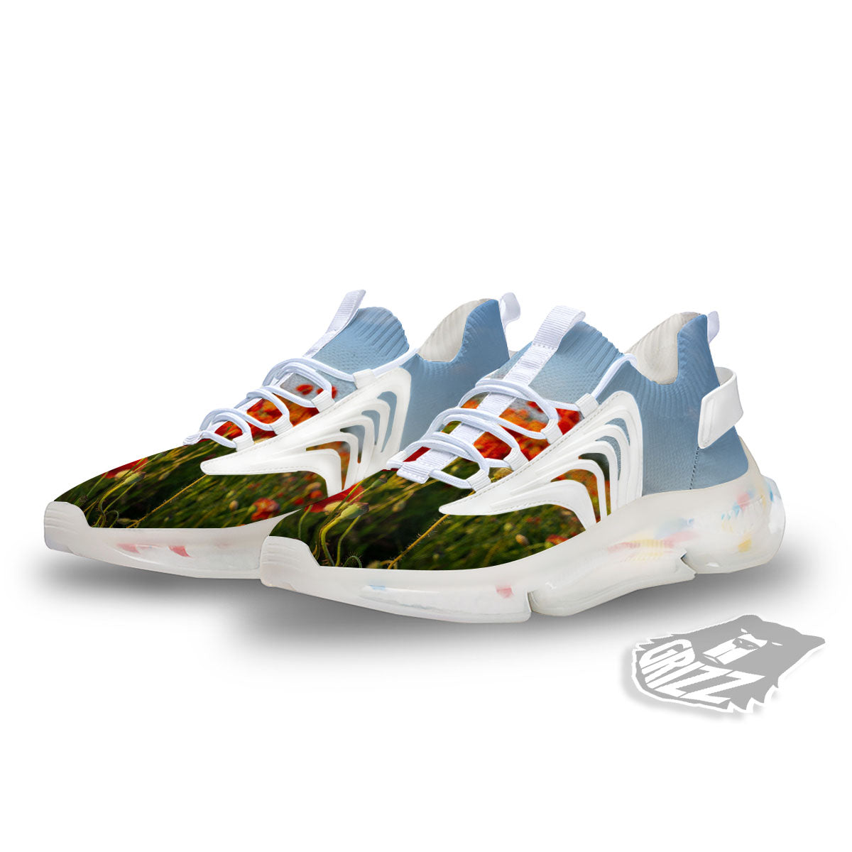 Remembrance Poppy Day Print White Gym Shoes-grizzshop