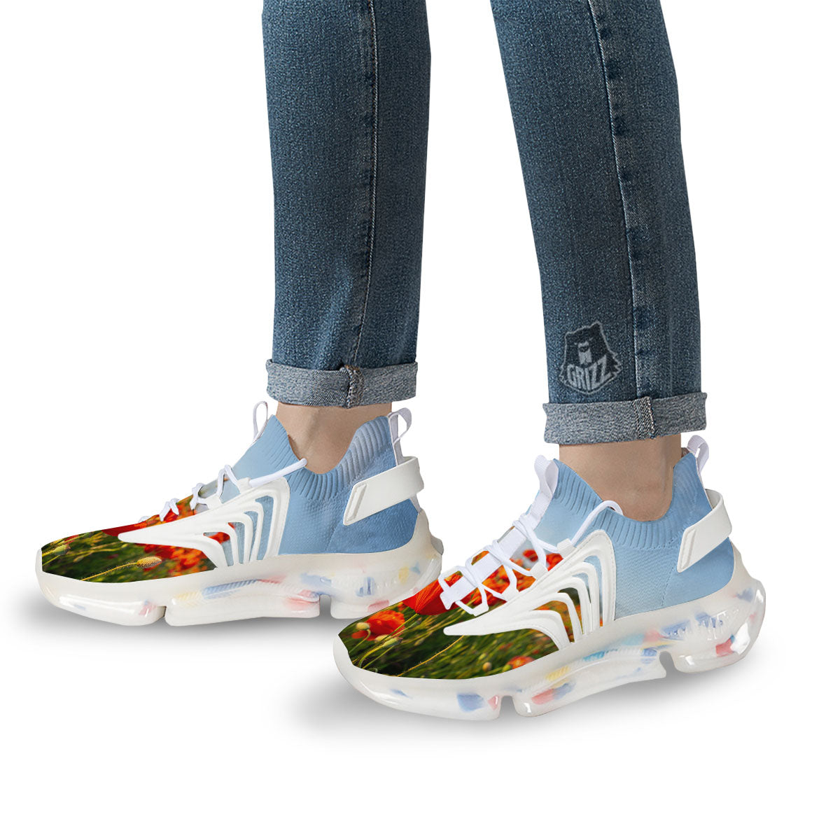 Remembrance Poppy Day Print White Gym Shoes-grizzshop
