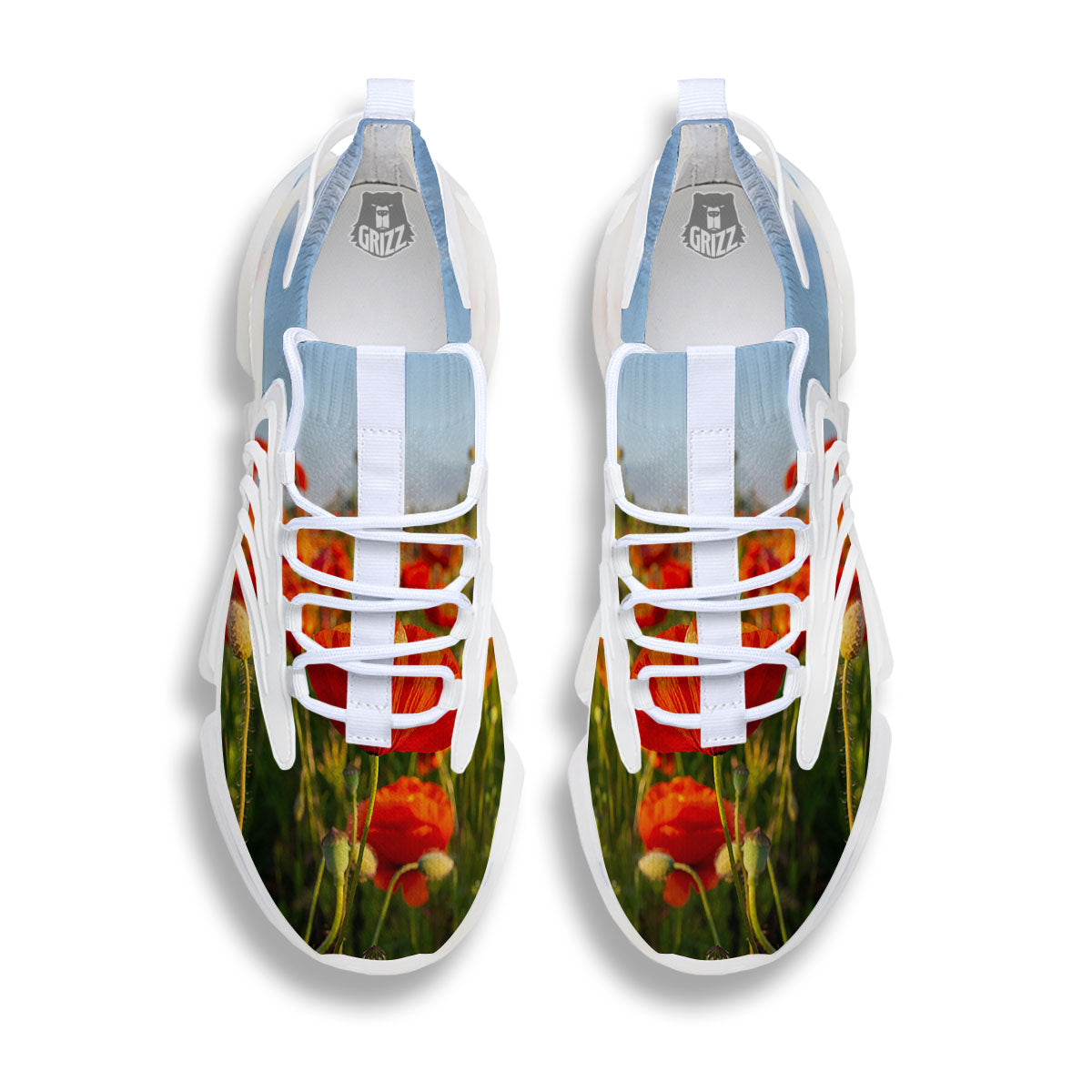 Remembrance Poppy Day Print White Gym Shoes-grizzshop