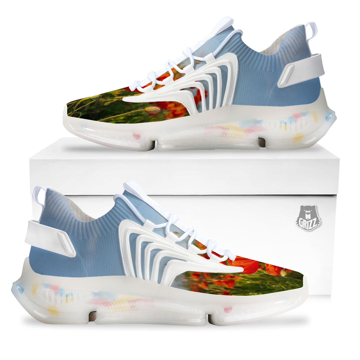 Remembrance Poppy Day Print White Gym Shoes-grizzshop