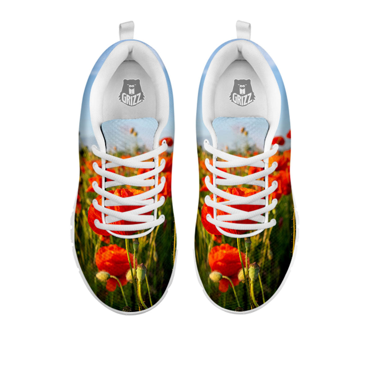 Remembrance Poppy Day Print White Sneaker-grizzshop