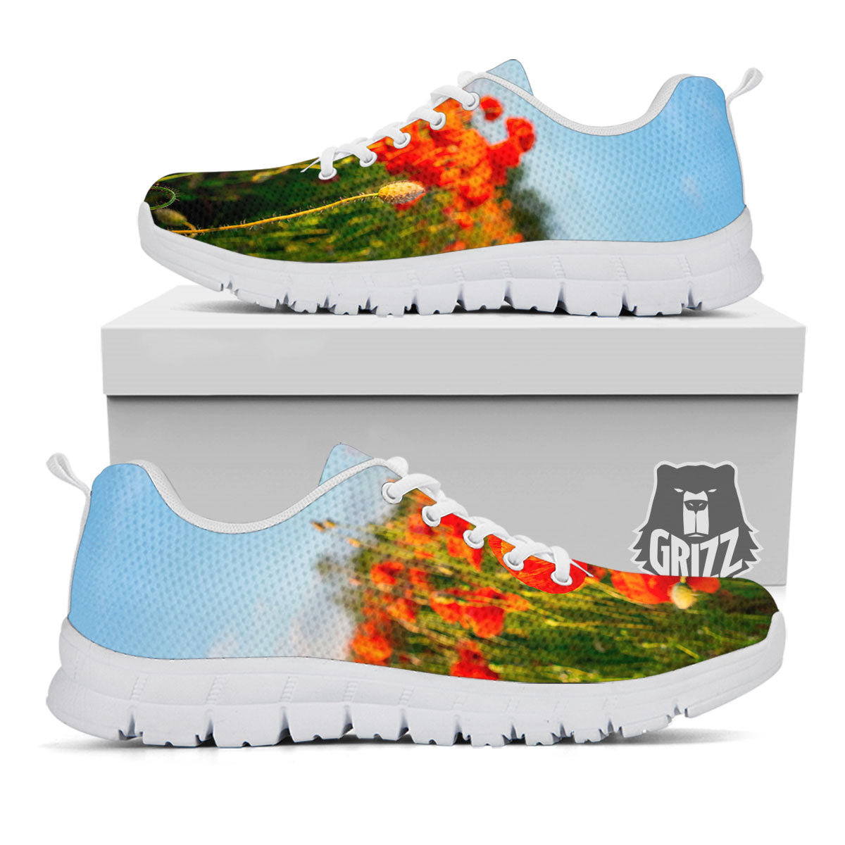 Remembrance Poppy Day Print White Sneaker-grizzshop