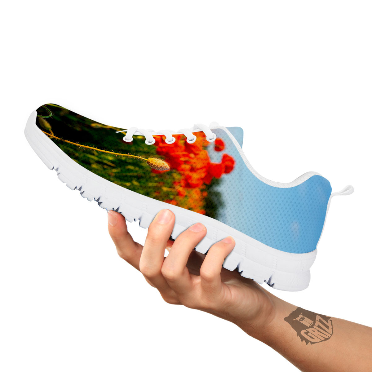 Remembrance Poppy Day Print White Sneaker-grizzshop