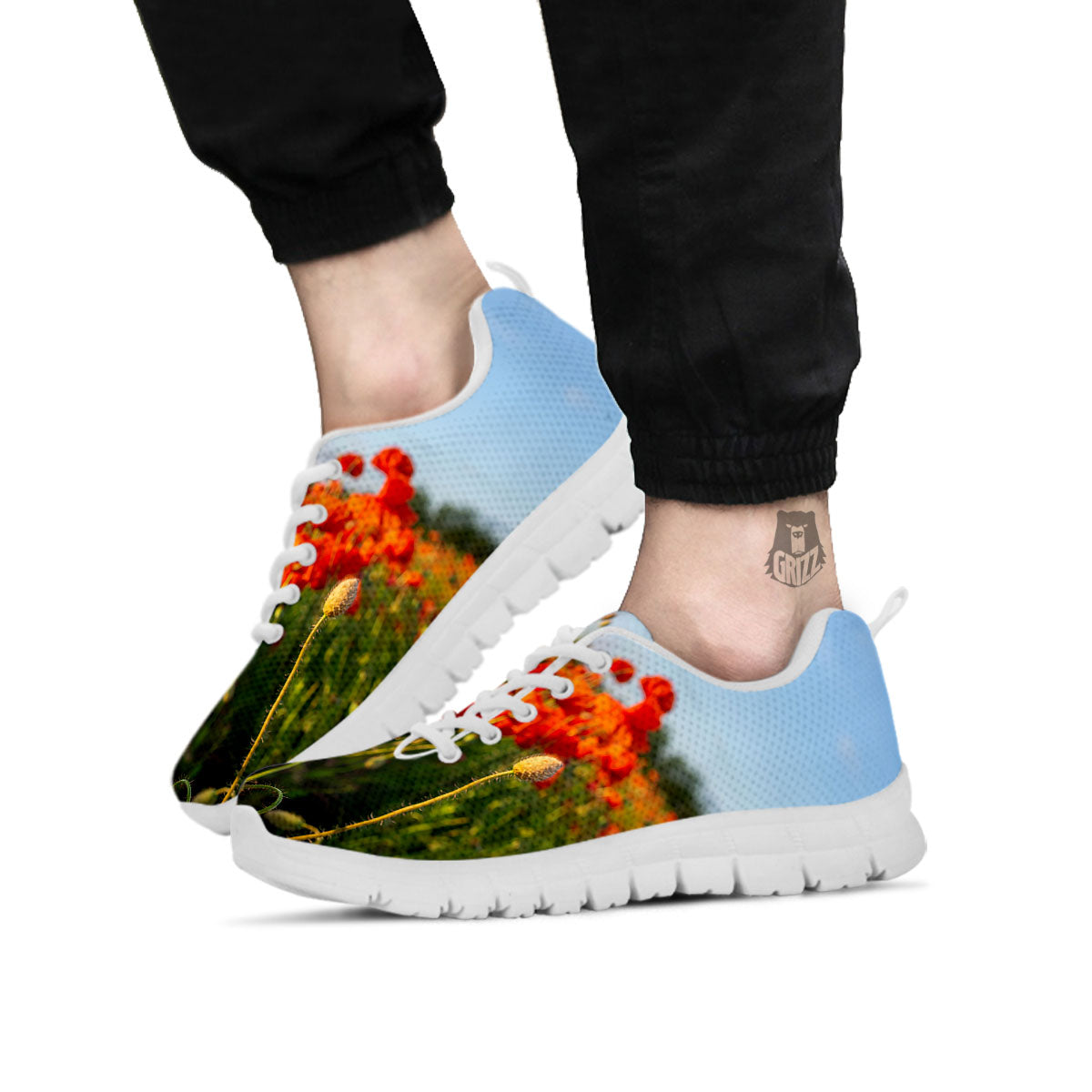 Remembrance Poppy Day Print White Sneaker-grizzshop