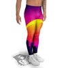 Retro City Sunrise Print Men's Leggings-grizzshop