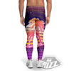 Retro Futuristic Palms Summer Time Print Men's Leggings-grizzshop